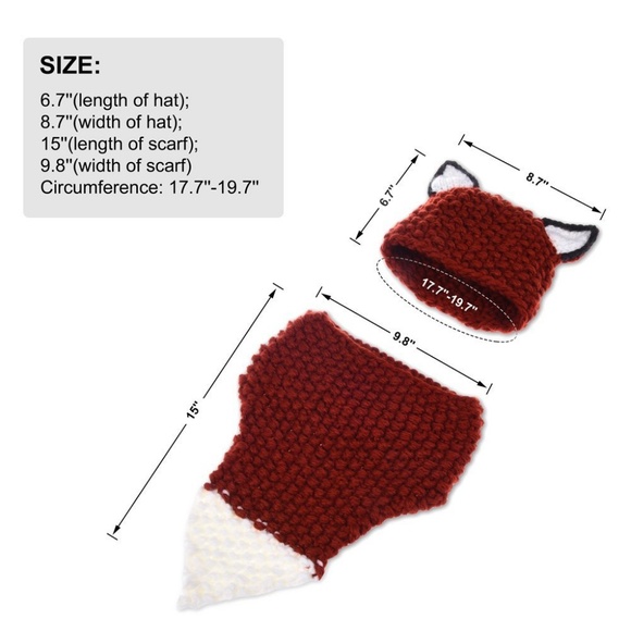 Fox Hat with Scarf for Kids - Picture 4 of 7